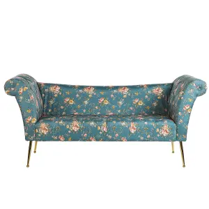 Chaise Lounge Floral Pattern Blue NANTILLY