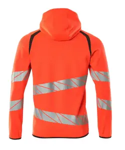 Mascot Accelerate Safe Hoodie with Zipper (Hi-Vis Red/Dark Anthracite)  (Small)