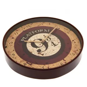 Harry Potter Platform 9 3/4 Wall Clock Beige/Burgundy (One Size)