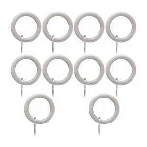 GoodHome Greki Light grey Curtain ring (Dia)35mm, Pack of 10