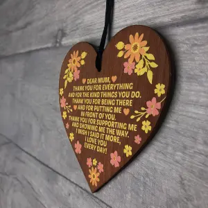 Red Ocean Mum Gifts Wooden Heart Poem Mothers Day Gift Birthday Gift Ideas For Mum Daughter Son Gift Thank You Gift For Mum