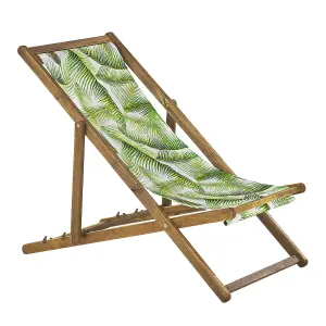 Sun Lounger Wood Light Brown ANZIO