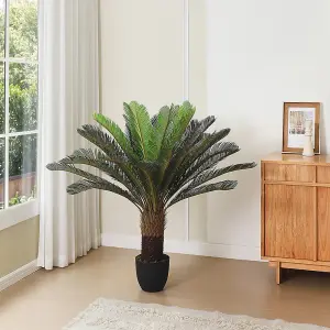 113cm Leaf Large Artificial Cycas Tree in Black Pot for Decoration for Home Office