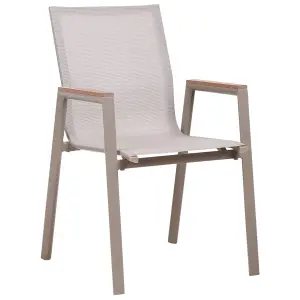 Set of 4 Garden Chairs TIANO Metal Taupe