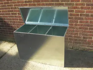 3 Compartment Galvanised steel Storage bin