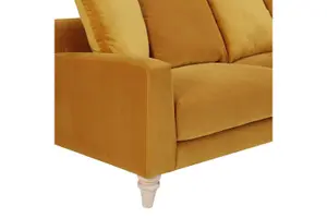 Covent 3 Seater Sofa With Scatter Back Cushions, Mustard Velvet