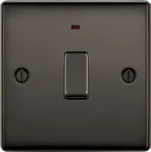 BG 20A Rocker Raised slim Control switch with LED indicator Gloss Black