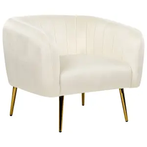 Beliani Glam Armchair LACONIA Velvet Cream