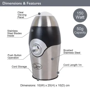 Quest 34160 150W Electric Coffee Grinder