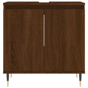 Berkfield Bathroom Cabinet Brown Oak 58x33x60 cm Engineered Wood