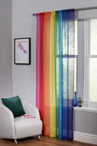 Home Curtains Pride Voile Slot Top Panel 59w x 48d" (150x122cm) Multi (1)