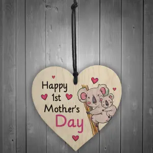 Personalised 1st Mothers Day Gift For Mummy Wooden Heart Plaque Mummy Gift