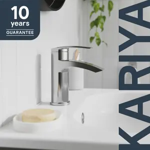 GoodHome Kariya Chrome effect Basin Mixer Tap