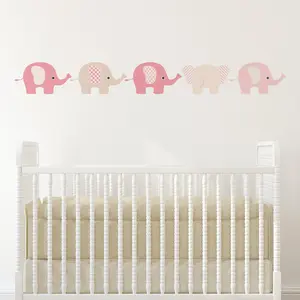 Pink Elephant Decals Wall Stickers