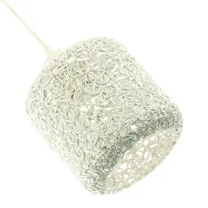 Industrial and Retro Style Twisted Wire Mesh Metal Light Shade in White Gloss