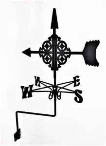 Traditional Weathervane Arrow - Steel - L39 x W41 x H83 cm - Black