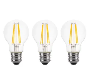 150w Equivalent LED Traditional Looking Filament Light Bulb A60 GLS E27 Screw 10.5w LED - Warm White - Pack of 3