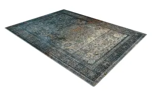 Wool carpet OMEGA Mamluk Vintage rosette dark blue 135x200 cm