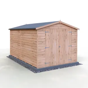 Shire Overlap 12x8 Double Door Shed with Windows