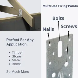 10x Angle Bracket 90x90x60mm Fixings Direct