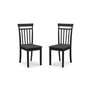 Side chair Set Exeter of Solid Wood (Set of 2) Black