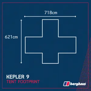 Berghaus Kepler 9 Tent Footprint with Steel Pegs and Carry Bag,Camping Equipment