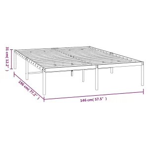 Berkfield Metal Bed Frame Black 140x190 cm