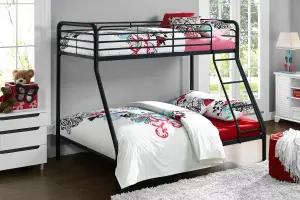 Bunk Bed Metal Black, Single Double