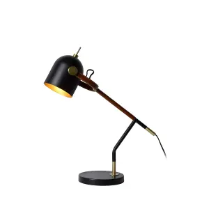 Lucide Waylon Retro Desk Lamp - 1xE27 - Black