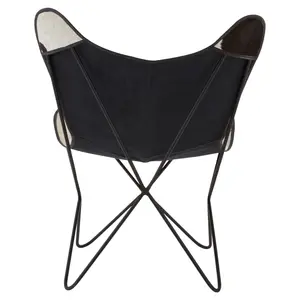 Buffalo Black Cowhide Butterfly Chair