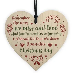 Red Ocean Memorial Christmas Gift Tree Decoration Mum Dad Grandad Grandma Nan Gran Wooden Sign