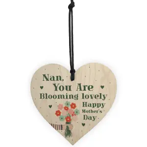 Mothers Day Gifts Wood Heart Blooming Lovely Special Nan Gift From Grandchildren