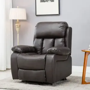 Chester Single Motor Electric Rise Recliner Bonded Leather Armchair Electric Lift Riser Chair (Brown)