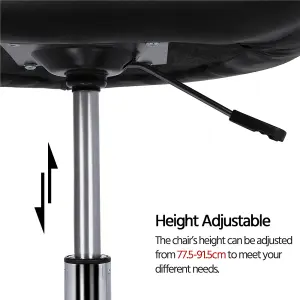 Yaheetech Black Upholstered Height Adjustable Swivel Chair