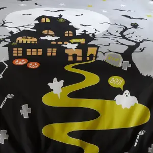 Haunted House Glow in the Dark Duvet Cover Set