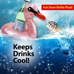 Pink Swan Drink Holder Pool Inflatable