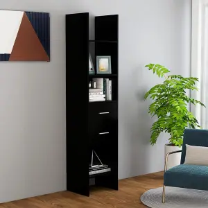 Berkfield Book Cabinet Black 40x35x180 cm Engineered Wood