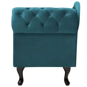 Right Hand Chaise Lounge Velvet Teal NIMES