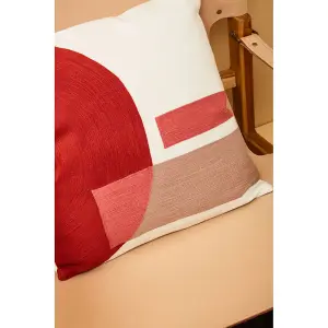 Bosie Ozella Red And White Tonal Cushion