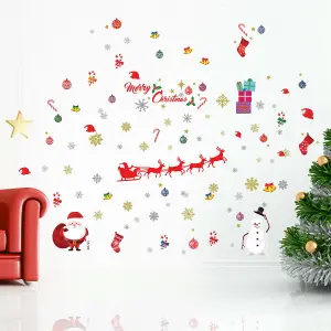 Colourful Christmas Wall Stickers Wall Art, DIY Art, Home Decorations, Decals