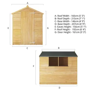 Mercia 7 x 5ft Overlap Apex Shed Yes