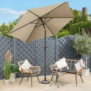 2.7m Crank and Tilt Parasol - Taupe