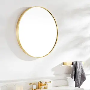 Studio Round Wood Accent Wall Mirror/Vanity Mirror/Bathroom Mirror,Gold