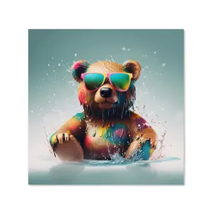 Splashart Bear In Glasses Kitchen Splashback