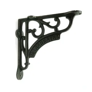 Oakcrafts - Pair of Antique Cast Iron 'Manchester' Shelf Brackets - 150mm x 150mm