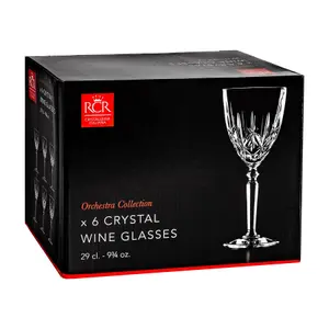 RCR Crystal - Orchestra Wine Glasses - 290ml - Clear - Pack of 6