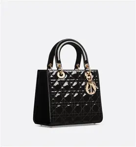 DIOR Medium Lady Dior Bag Black Patent Cannage - Women