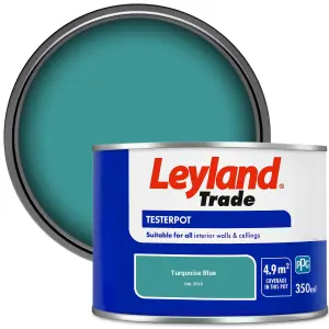 Leyland Trade Vinyl Matt Walls & Ceilings Emulsion Paint Turquoise Blue (RAL 5018) 350ml Tester