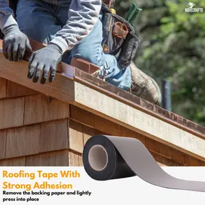 Strong Self Adhesive Flashing Tape for Roofing 150mm Width,10M Lead Flashing Roll for Bitumen Roof, Chimney, and Gutter Repairs