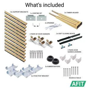 AFIT Pocket Door Kit - Single Pocket Door Sliding System with Soft Close - 1200 x 2400mm Max Door Size